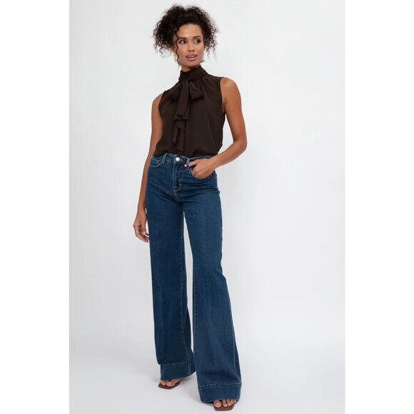 L'Agence Madden Wide Leg Jeans Womens 31 High Waist Flared Stretch Durango Wash - Picture 1 of 14